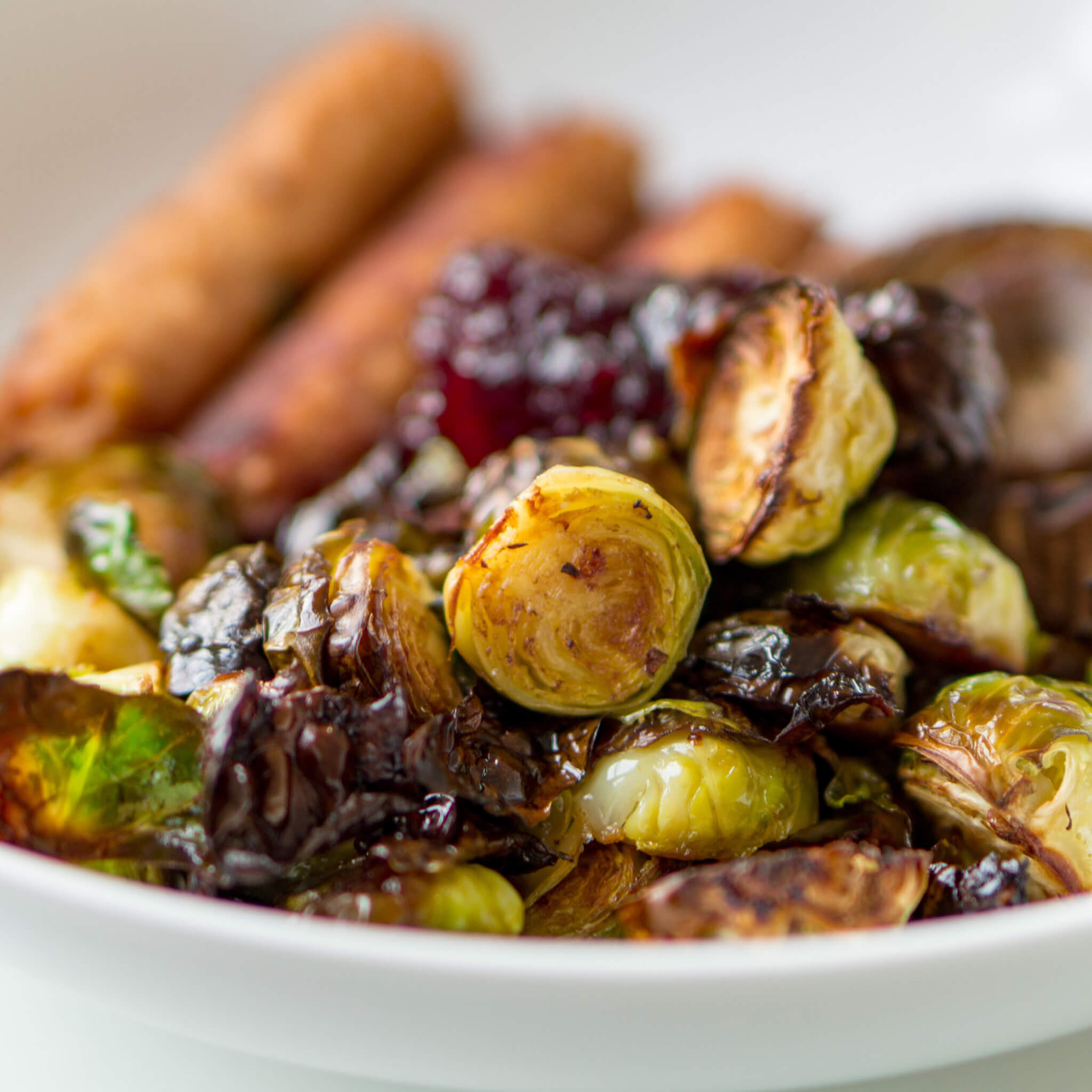 Plugrà Roasted Brussels Sprouts with Dried Cherries